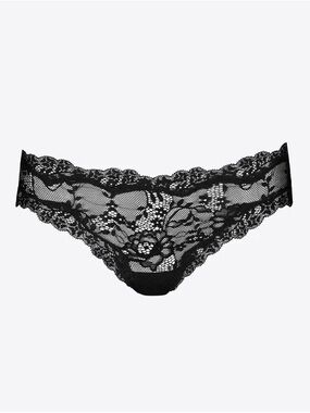 Black Lace Hipster String Panties - Women Intimates